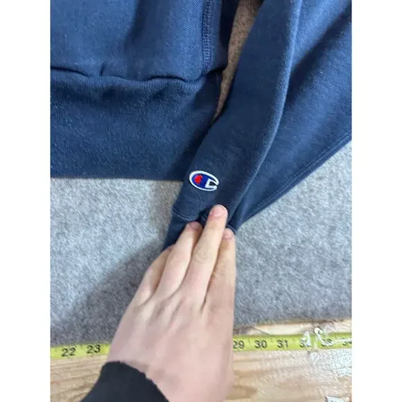 VINTAGE Champion Reverse Weave Womens Sweatshirt Blue MSOE Cropped Crewneck XL - Picture 4 of 6